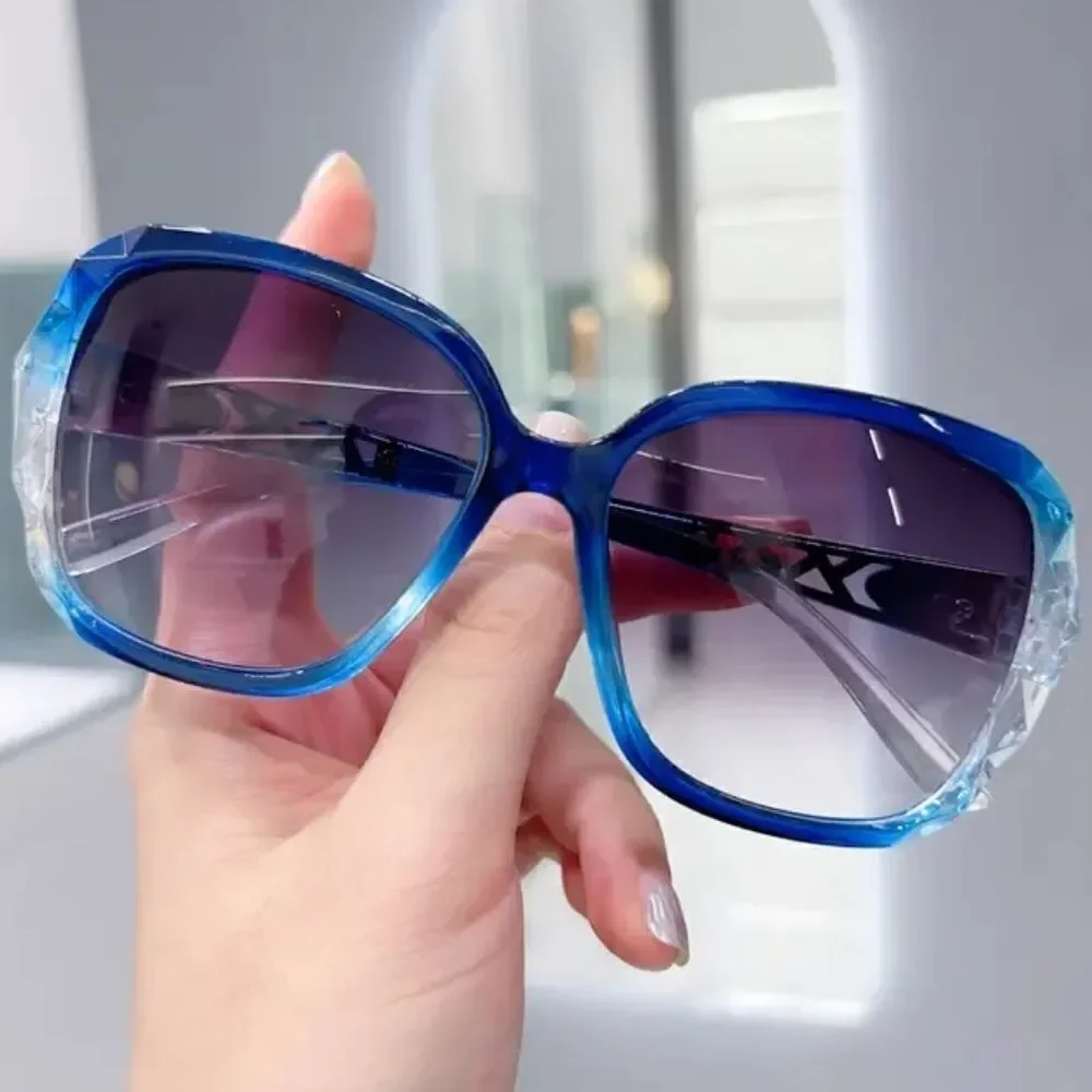 Ladies Oversized Jelly Blue color sunglasses